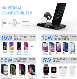 Chargeur sans fil 3in1 15W Fast Charging <span class=keywords><strong>Dock</strong></span> Desktop LED Digital Alarm Clock pour <span class=keywords><strong>Iphone</strong></span> Wireless Charging Stand 2025 Hot Product - Product Image 6