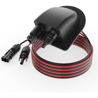 Boîtier d'extension de câble solaire résistant aux intempéries à double presse-étoupe Connecteur solaire pour camping-car, bateau, fourgonnette, camping-car