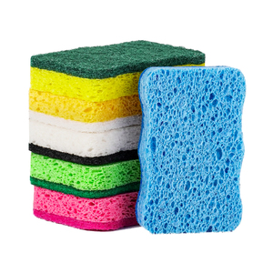 Esponja de celulosa de pulpa de madera 11*7*2 en forma de onda con estropajo de esmeril lavavajillas cocina limpieza ollas sartén lavado esponja mágica - Product Image 4