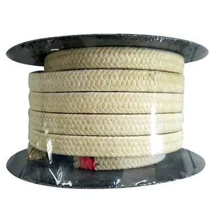 Embalagem de aramida trançada de fábrica, embalagem de glândula de alta qualidade, hidratante, kevlars, ptfe, embalagem de fibra de aramida com canto de aramida