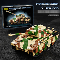 Tanque Alemán Panther de Armadura Media a Escala 1/28, Colección de Tanques Panzer Tipo G, Modelo de Bloques de Construcción