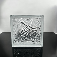 Bloc de verre décoratif ajouré de qualité supérieure, motif floral de glace complexe, pour cloison de séparation intérieure domestique, vente en gros