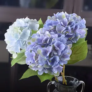 Impression 3D de vraies fleurs d'hortensias violets en soie, arrangement de fleurs artificielles de mariage pour décoration florale