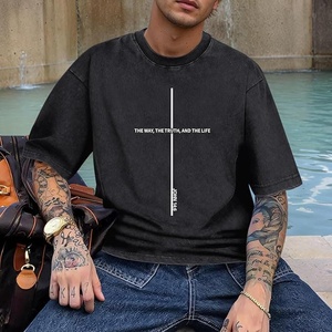 Camiseta de Alta Calidad con Lavado Mineral para Hombre, 100% Algodón, Peso Pesado 250gsm, Estilo Oversize Vintage, Lavado Ácido, Top Streetwear - Product Image 4