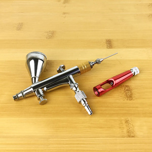 Aérographe HMX-180AK 0.3-0.5mm à double action, alimentation par gravité, gobelet de 7.0cc, vitesse réglable, pour peinture artistique, modélisme, pulvérisation sur cuir - Product Image 3