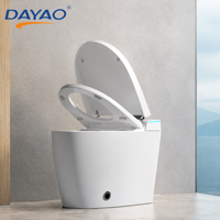 WC intelligent à capteur radar avec couvercle automatique, chasse d'eau par air et eau, siège chauffant, veilleuse et protection anti-siphon anti-fuite, sur pied