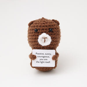 Nouveauté transfrontalière : Ornements et poupées en laine <span class=keywords><strong>au</strong></span> <span class=keywords><strong>crochet</strong></span> faits main, motifs animaux (petits dinosaures, lapins, pandas) et poupée paresseux à énergie positive - Product Image 3