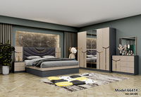 Chambre Coucher Complet Home Ensembles de lit Tête de lit éclairée en MDF Ensemble de meubles de chambre à coucher