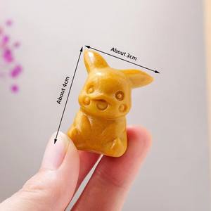Adorno de cristal Pikachu tallado a mano Natural, regalo de Pokeman de dibujos animados para el Día de los niños, otras artesanías de cristal - Product Image 3