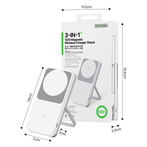 Chargeur sans fil magnétique personnalisé pas cher 15W, charge rapide, pliable, 3 en 1, <span class=keywords><strong>pour</strong></span> téléphone, montre, écouteurs - Product Image 2