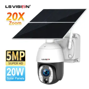 LS VISION2024新しい20Xズーム4GソーラーCCTV屋外システムカメラ5MP PTZ 40mPIR移動追跡セキュリティカメラ