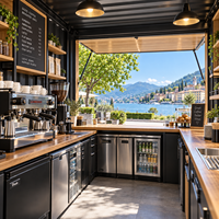 Bureau préfabriqué en conteneur, bar modulaire en conteneur avec panneaux sandwich, conteneur mobile de 20 pieds ou 40 pieds