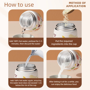 Mug isotherme sous vide en acier inoxydable 316 pour aliments pour bébés, portable pour le camping - Product Image 4