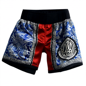 Red Muay Thai MMA <b>Grappling</b> MMA Sports <b>Shorts</b> Quick Dry Breathable Lightweight 100% Polyester OEM Custom Logo - Product Image 1