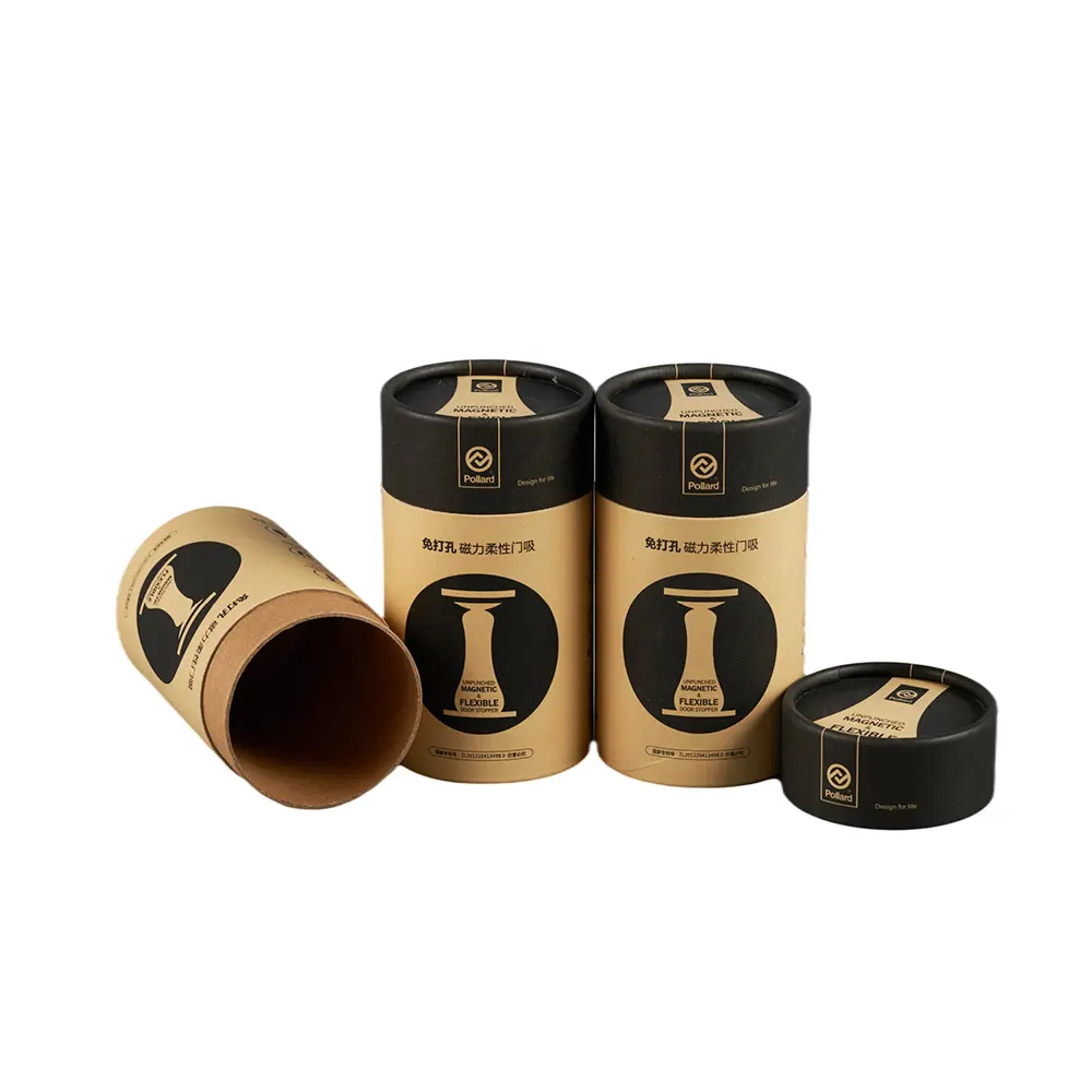 Custom design umweltfreundliche karton geschenk boxen kraft papier blechdose rund composite papier zylinder verpackung kann für kaffee
