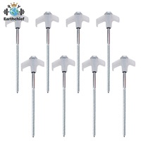 10 Pcs Piquets de tente en acier allié à visser, tête hexagonale en plastique, pour sol dur, rocheux, métal, lot de piquets de tente