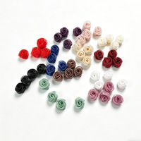 Mini rose en tissu faite à la main de 3,5 cm, applique personnalisée pour accessoires de cheveux, chaussures, vêtements, sacs, emballages cadeaux, fournitures artisanales