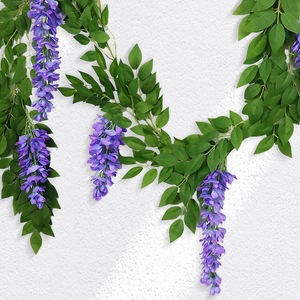 Guirnaldas de Glicinia Artificial, Flores de Seda, Hojas Verdes, Decoraciones para Arcos de Boda, Enredaderas Colgantes, Decoración Floral - Product Image 4