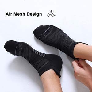 جوارب عالية الجودة للكاحل المحبوكة للجري ، جوارب رياضية مخددة منخفضة القطع ، جوارب عداء بالجملة - Product Image 5