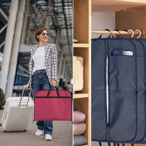 Bolsa de Ropa Ecológica de Lona Oxford RPET con Logotipo Personalizado, Funda para Traje Plegable, Funda Protectora para Abrigo de Viaje Largo, a Prueba de Polvo - Product Image 5
