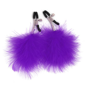 SM Sexy coloré plume mamelon pinces <span class=keywords><strong>en</strong></span> acier inoxydable métal Massage sein lèvres <span class=keywords><strong>Clitoris</strong></span> Clips - Product Image 4