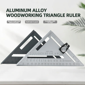 Règle triangulaire en alliage d'aluminium 20 cm, outil de mesure de précision en métal pour le travail du bois - Product Image 1