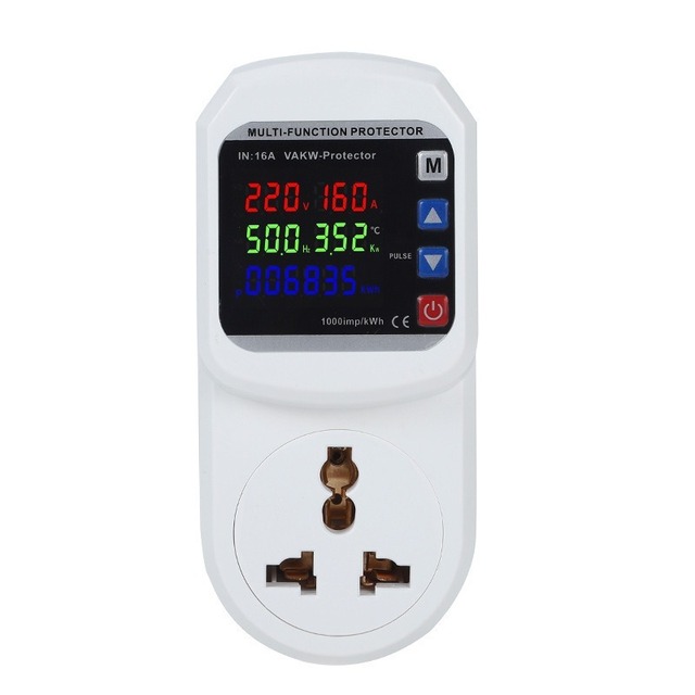 UK-standard Multi-function Protector IN-16A; air Conditioner Refrigerator Protector Adjustable Voltage Current protection