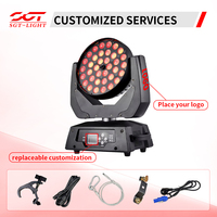 Projecteur LED Wash à tête mobile 36*10W RGBW 4-en-1 haute luminosité avec zoom, contrôle DMX512, IP20 pour bars et discothèques