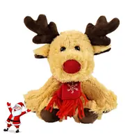 Kawaii क्रिसमस उपहार मूस एल्क आलीशान क्रिसमस हिरण खिलौना गुड़िया प्यारा पशु भरवां आलीशान क्रिसमस हिरण