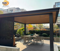 Fábrica profesional personalizada cuatro estaciones pérgola de aluminio Gazebo y pabellón persianas eléctricas y toldos de jardín