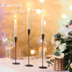 Candelabros de Metal Cónicos al por Mayor, Candelabros de Metal Rústicos Altos Negros Europeos, Decoración para Mesa de Boda y Hogar - Product Image 4