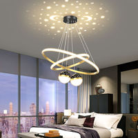 Nordic Creative Star Projection Suspension Salon Chambre Led Lustre Lumière