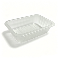 Boîtes en plastique PET de qualité alimentaire blanches, usage industriel, jetables, pour viande, nouilles, gâteaux, bonbons, emballage personnalisé, forme rectangulaire