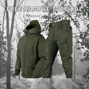 Muestra Gratuita: Conjunto de Chaqueta Softshell Impermeable con Forro Polar y Camuflaje Táctico para Hombre - Product Image 2