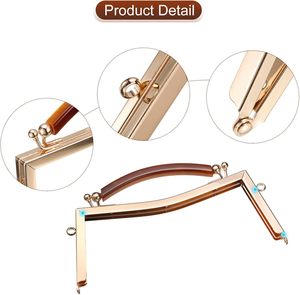 Uxcell Metal Purse <b>Frames</b> Pcs Kiss Lock Clasp <b>Frame</b> Clutch <b>Frame</b> With Rubber Handle For Coin Purse Handbag Making DIY Craft Gold - Product Image 5