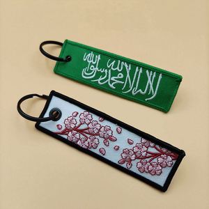 Porte-clés en tissu avec logo personnalisé en gros / Étiquettes brodées pour clés / Jet Tags - Product Image 5