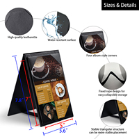 Porte-menu en cuir noir pour table, présentoir de menu pour cafés, bars ou restaurants, pour menus de 5x7 pouces