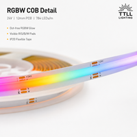 Tira de LED COB RGBW de 24 V, 784 LED/m, 12 mm, Cinta FCOB, IP20, Rollo de 50 m, Fabricante Mayorista para Proyectos Comerciales de Bares y Clubes, CE SASO