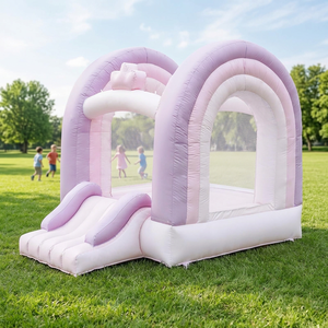 <span class=keywords><strong>Château</strong></span> gonflable extérieur rose arc-en-ciel avec toboggan, style minimaliste, pour enfants, mariage, fête, trampoline personnalisable - Product Image 1