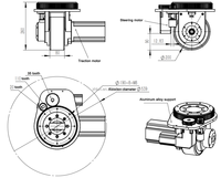 Roue de robot AGV robuste ZHLUN, roue de conduite anti-explosion avec roue pivotante
