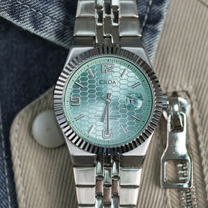 Montre ronde bleue pour homme CILOA, haute qualité, personnalisable, nouveau cadeau de marque, montre pour homme, montre à quartz étanche. - Product Image 4