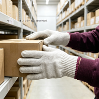 Gants en coton tricoté anti-dérapants, durables et flexibles, sans silicone, résistants aux déchirures, sans poudre, calibre 7/10, de l'usine Defsafety
