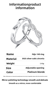 Комплекты парных колец из стерлингового серебра 925 пробы с защитой от потускнения, с кубическим цирконием, для свадьбы, обещания, любви бесконечности. Поставщик ювелирных изделий. - Product Image 5