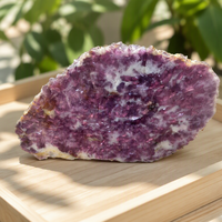 Tranche de Phosphosiderite Naturelle Polie Violette, Pierre Brute, Plaque Minérale, Spécimen Cristallin, Grappe de Cristaux de Guérison, Décoration Maison/Bureau/Feng Shui, Cadeau