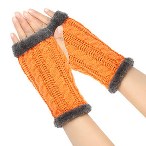 Gants longs sans doigts femmes mitaines hiver bras plus chaud tricoté bras manches <span class=keywords><strong>Fine</strong></span> décontracté doux filles Goth vêtements gants gothiques - Product Image 6