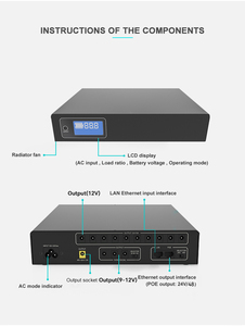 Batería SKE LiFePO4, Mini <span class=keywords><strong>UPS</strong></span> de 120W, 12V 10A, Salida Múltiple DC <span class=keywords><strong>48V</strong></span> 52V 1.5A 5V/9V/12V 3A, <span class=keywords><strong>UPS</strong></span> DC 20000MAH para Cámara CCTV - Product Image 6