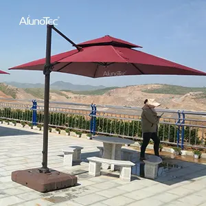 Ngoài Trời Cantilever Patio 360 Độ Hệ Thống Xoay Vườn Ô Dù Không Thấm Nước Roman Cafe Ô Dù Ánh Sáng Mặt Trời