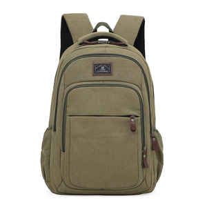 Mochila Vintage de Lona para Portátil, Gran Capacidad, Múltiples Bolsillos, Resistente al Agua, Mochila de Viaje, Mochila Escolar Informal - Product Image 1