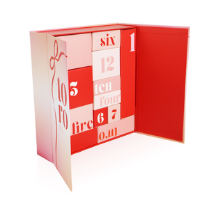 Caja de Calendario de Adviento de Navidad de Cartón Personalizada con 2 Puertas para Chocolate, Empaque para Regalos de Ramadán, Halloween y Navidad - Product Image 3