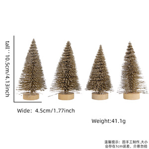 2025new 도착 미니 작은 크리스마스 트리 탁상 장식품 크리스마스 장식 골든 벨 크리스마스 트리 삼나무 - Product Image 6